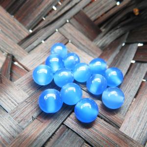 天然石ビーズ 青めのう 6.0mm玉 1粒売り 青メノウ/青瑪瑙 アゲート ラウンド 丸玉 アクセサリーパーツ バラ売 穴空