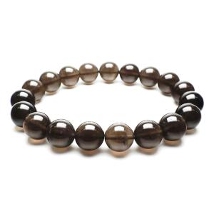 高品質ブレスレット ブラックアイスオブシディアン 10.0mm玉 品質ランク-AAA ラウンド アク...