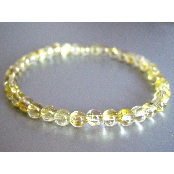 ブレスレット ルチルクォーツ 4.0mm玉 品質ランク-AA サイズ/選択 1本売り 天然石ビーズ ...