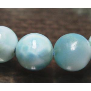 超極上品！！SA級 ラリマー 14.5mm 高級 粒売り (貫通穴) ビーズ 1個