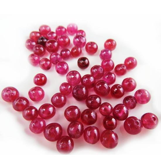 ルビーAAAA  4〜5mm玉 1粒売り 宝石質ビーズ