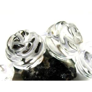 水晶バラの花カット(浅彫り) 8.0mm  1粒売 天然石ビーズ