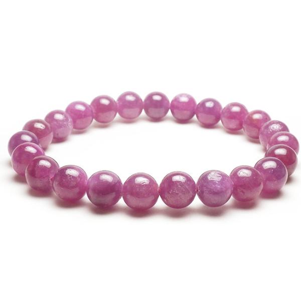 七月の誕生石 ルビー ブレスレット 8.0mm玉 23粒 AA 15cm 前後