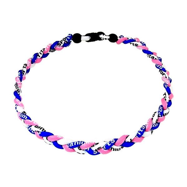 No.14  白色　青色　ピンク色  三つ編みネックレス スポーツネックレス ゲルマニウムネックレス...