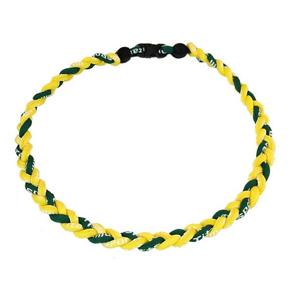 No.20  黒色　緑色　三つ編みネックレス スポーツネックレス ゲルマニウムネックレス チタンネッ...