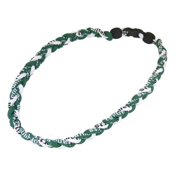 No.4　白色　緑色　三つ編みネックレス スポーツネックレス ゲルマニウムネックレス チタンネックレ...