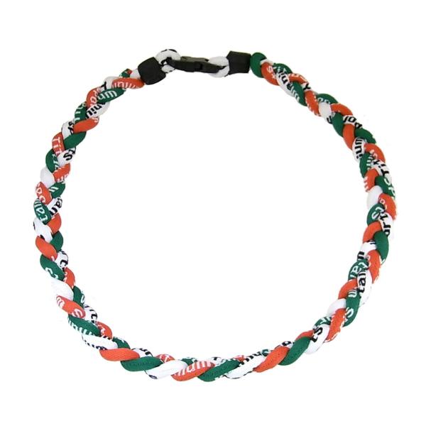 No.9　白色　赤色　緑   三つ編みネックレス スポーツネックレス ゲルマニウムネックレス チタン...