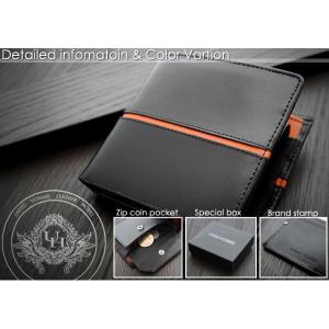 二つ折り財布　メンズ二つ折り財布　メンズ短財布　センターライン　United HOMME　UH-1073　オレンジ