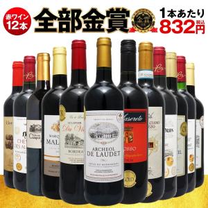 【送料無料】全て金賞受賞！ 赤ワイン12本セット 【ワインセット 赤ワイン 飲み比べ セット】ボルドー フルボディ フランス イタリア スペイン