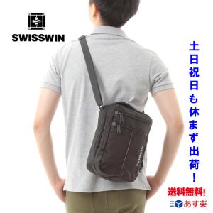 ショルダーバッグ メンズ ブランド　斜め掛けバッグ  レディース  軽い 縦式 　音楽　　おしゃれ バッグ メンズ　SWISSWIN　SWB026　クーポン配布中