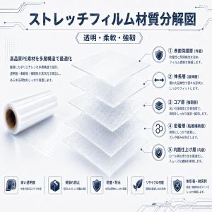 ストレッチフィルム 15μ 〔6本入〕 500...の詳細画像3