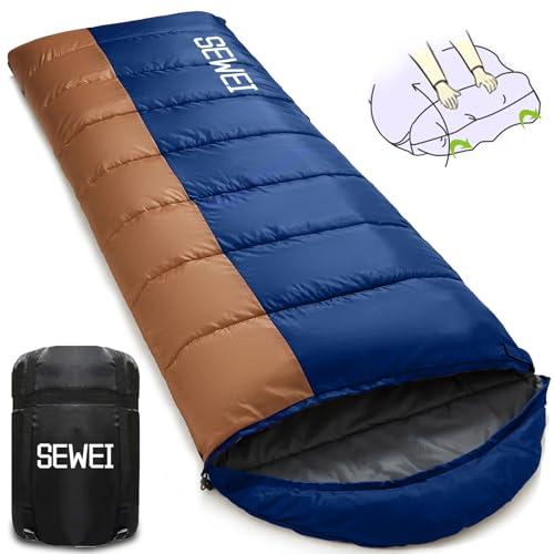 寝袋 シュラフ SEWEI 寝袋 シュラフ 封筒型 足元の防風カバー 付き 210T 軽量 保温 防...
