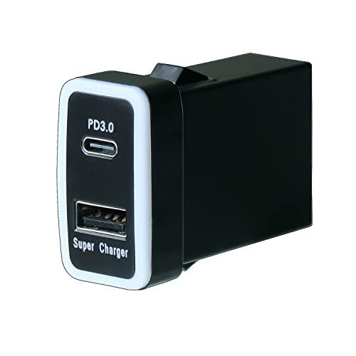 TOYOTA トヨタ車系用USB充電器 QC3.0+PD3.0急速充電USBポート 合計60W出力 ...