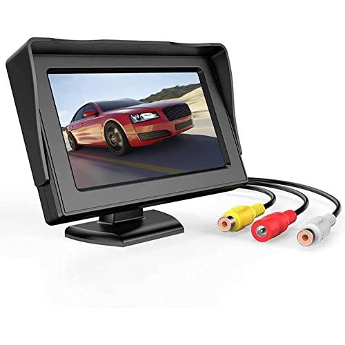 OBEST 4.3インチミニオンダッシュ 液晶モニター 2系統の映像入力 12V車用 バック切替可能