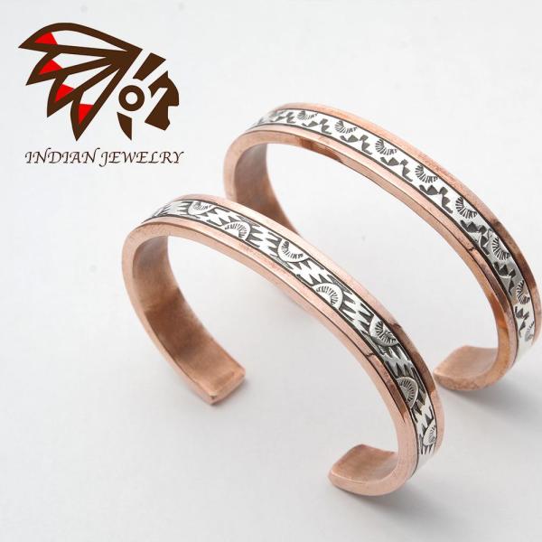 INDIAN JEWELRY Navajo copper×silver Bangle By Wyli...