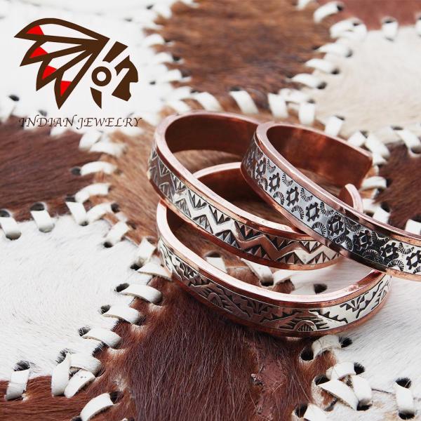 INDIAN JEWELRY Navajo copper×silver Bangle By Wyli...