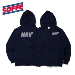米軍 U.S.NAVY フルジップ スウェットパーカー ネイビー NAVYロゴ NAVY
