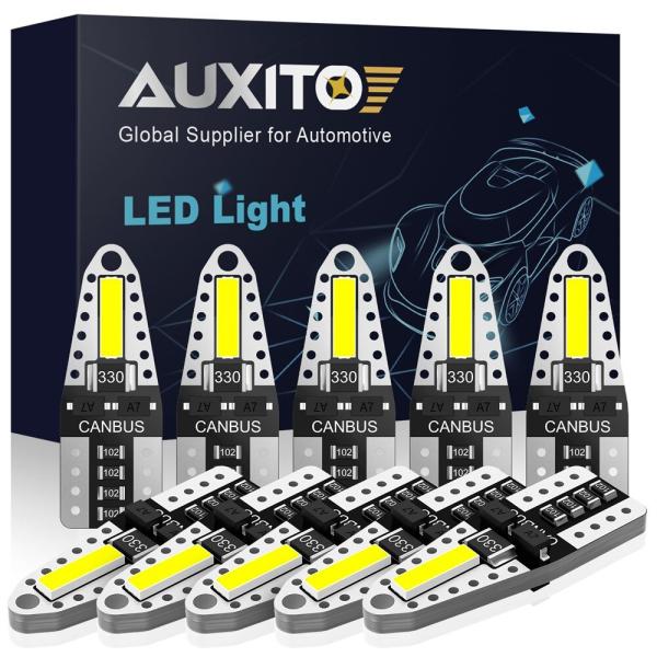 AUXITO T10 2チップ 7020SMD canbus ホワイト 6000k 10個セット 薄...