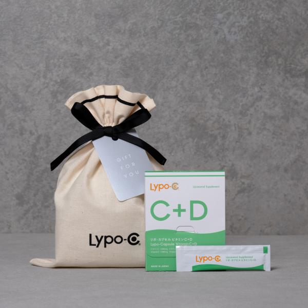 【Lypo-C 公式】リポカプセルビタミン C+D  (11包入) ×1箱+コットン巾着【選べる ギ...