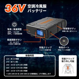 空調冷風服 バッテリーファンセット 2026新...の詳細画像3
