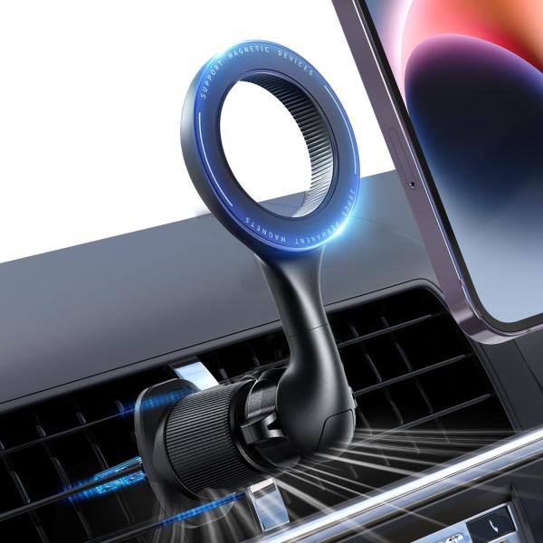 【2024年進化超強磁石 強化二重金属フック】 車載ホルダー スマホホルダー 360°調整 マグセー...