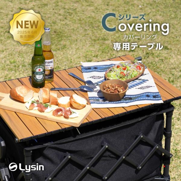 ライシン アウトドアワゴン Cシリーズ 専用 折りたたみ テーブル 棚 収納袋付き