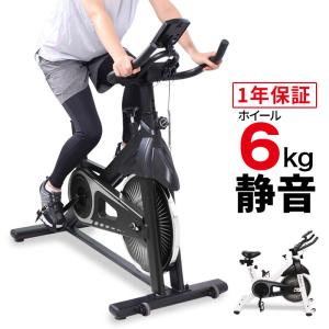 スピンバイク フィットネス バイク エアロ ビクス 静音 6kgホイール 小型 人間工学設計 LS-S102 （ 1年保証 ）