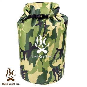 Bush Craft inc 完全防水 大容量ドライバッグ 30L 680x420mm 防水バッグ 迷彩 カモフラージュ バックパック リュック 簡易バケツとしても利用OK 反射材付｜m-and-agency