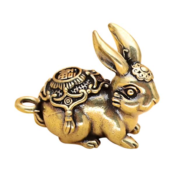 【開運招財】銅製 うさぎ置物 小さい 風水グッズ  3cm 1個 お守り ペンダント 金運 新年贈り...