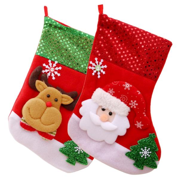 クリスマス靴下 可愛い クリスマスソックス 25*19cm 2枚セット クリスマス飾り クリスマスツ...