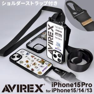 iphone15 ケース クリア ブランド AVIREX アヴィレックス avirex スマホショルダー ショルダー ストラップ クリアケース iphone15Pro ケース iphone14 iphone13｜m-channel