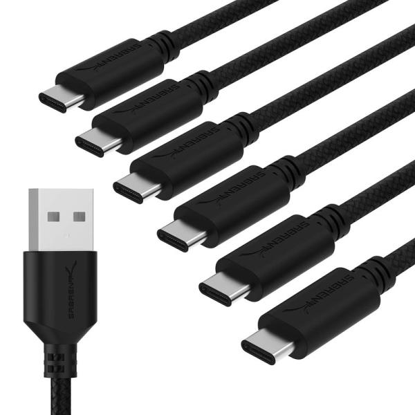 SABRENT 6本セット 22AWG プレミアムUSB-CとUSB A 2.0充電・データ転送用ケ...