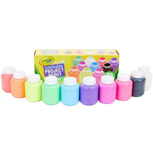 クレヨラ (Crayola) ボトル絵の具 10色セット 水で簡単に落とせる ネオンカラー 正規品 ...