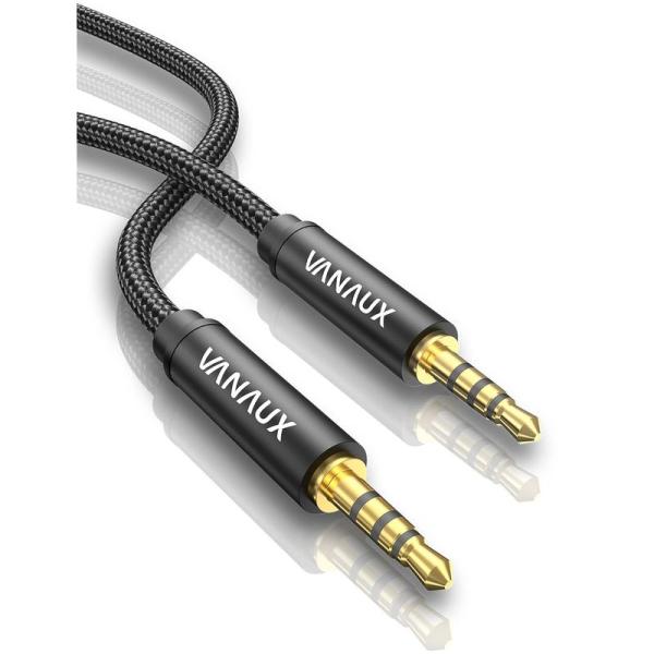 VANAUX 3.5mm TRRS オーディオケーブル 4極 AUX ケーブル オス-オス イヤホン...