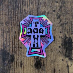 【ST-1015】Dogtown Skateboard ドッグタウン STICKER スケートボード ステッカー Purple Foil Cross Logo 3.8×3.2