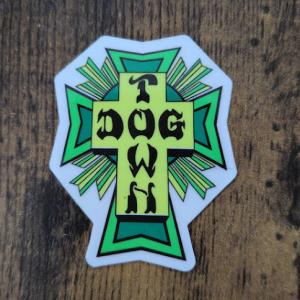 【ST-1019】Dogtown Skateboard ドッグタウン STICKER スケートボード ステッカー CROSS LOGO LIME 5.5