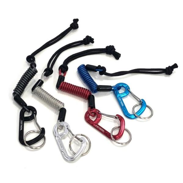 リーシュコード コイル スノーボード カラビナ スノーボード流れ止め アクセサリー メール便で送料無...