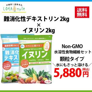 【未使用】難消化性デキストリン イヌリン 顆粒タイプ各2ｋｇ デキストリン 水溶性食物繊維 サラッと溶ける顆粒タイプ 爆買 超PayPay祭