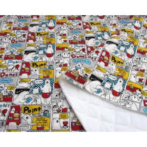アメコミ風クマ柄キルト生地の商品画像