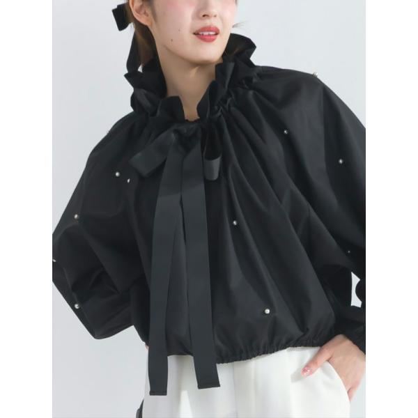 PICCIN ピッチン 即日発送  パール付きビッグカラーグログランリボンブラウス 149310 パ...