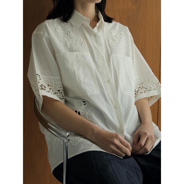 anuke アンヌーク Cutwork Lace Shirts 62410402 シャツ