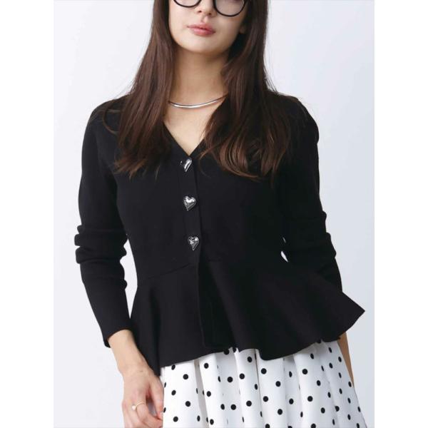 PICCIN PERLA ピッチンぺルラ 即日発送 ハートボタンペプラムカーディガン 904500 ...