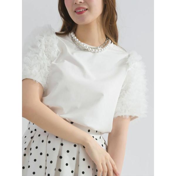 【春限定SALE】PICCIN PERLA ピッチンぺルラ 即日発送 チュールスリーブプルオーバー ...