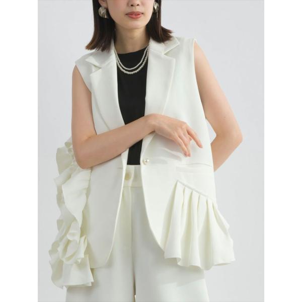 PICCIN PERLA ピッチンぺルラ 即日発送 アシンメトリーフリルジレ 907040 ジレ レ...