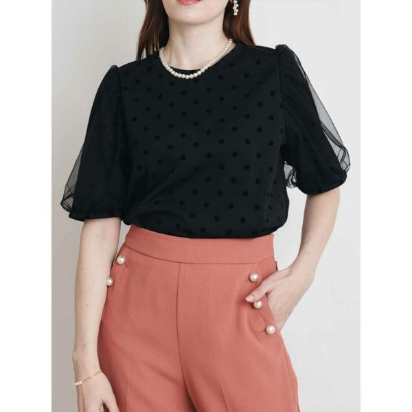 PICCIN PERLA ピッチンぺルラ 即日発送  チュール重ねドットカットソー 908090 ド...