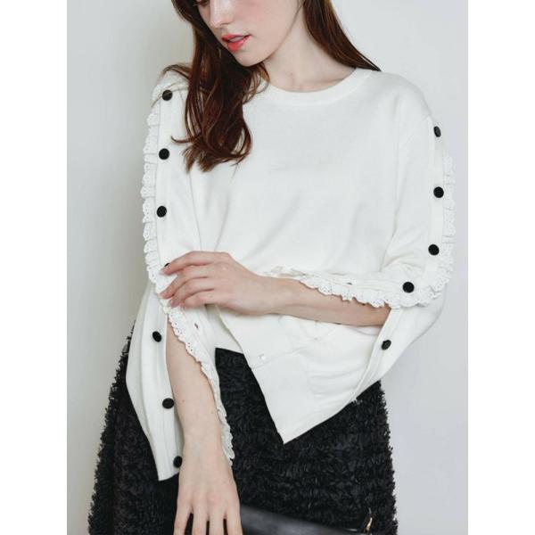 【春限定SALE】PICCIN PERLA ピッチンぺルラ 即日発送 レーススリーブプルオーバー  ...