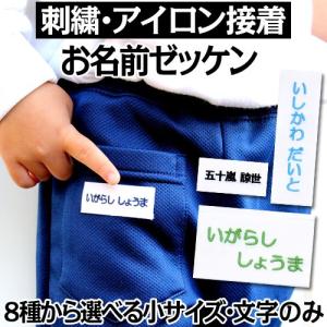 刺繍 アイロン接着 お名前ゼッケン 小 運動会 ゼッケン 水着 名入れ  日本製 体操服 入園 入学｜刺繍雑貨みつばリーフ ヤフー店