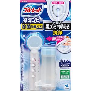 ブルーレットスタンピー 除菌効果プラス トイレ 洗浄剤 無香料 本体 約30日分×1個 貼るタイプ 流すたび除菌 洗浄｜m-magokoro