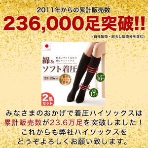 着圧ソックス 2足組 靴下 レディース ハイソ...の詳細画像2