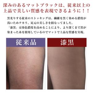 ストッキング 黒 3足組 日本製 20デニール...の詳細画像2